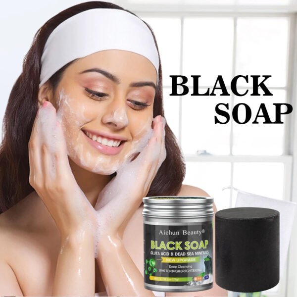 AICHUN BEAUTY GLUTA ACID & DEAD SEA MINERALS BLACK SOAP - Image 3