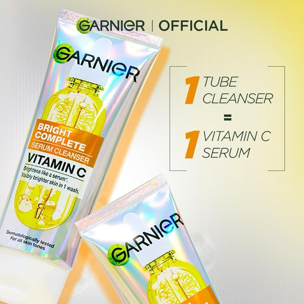 GARNIER BRIGHT COMPLETE VITAMIN C SERUM CLEANSER