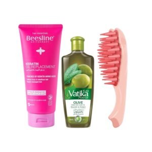 Beesline Oil Replacement+ Vatika Oil+ Scalp Massager Bundle