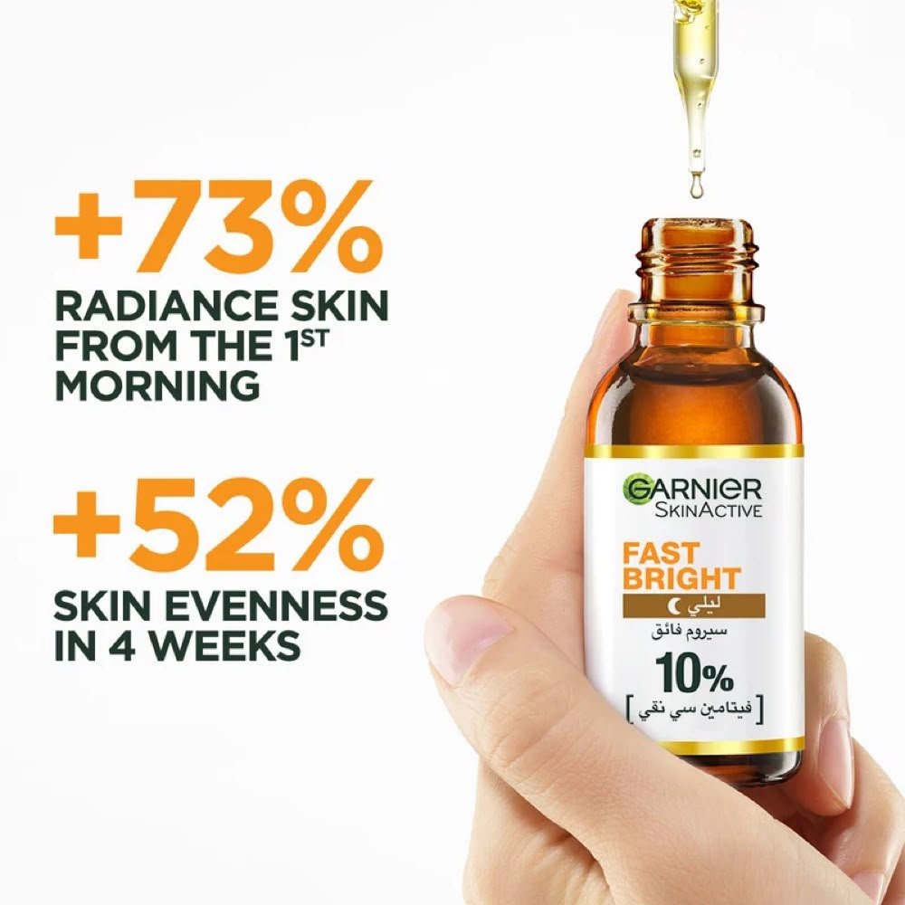Garnier Fast Bright 10% Pure Vitamin C Brightening Overnight Serum - Image 2