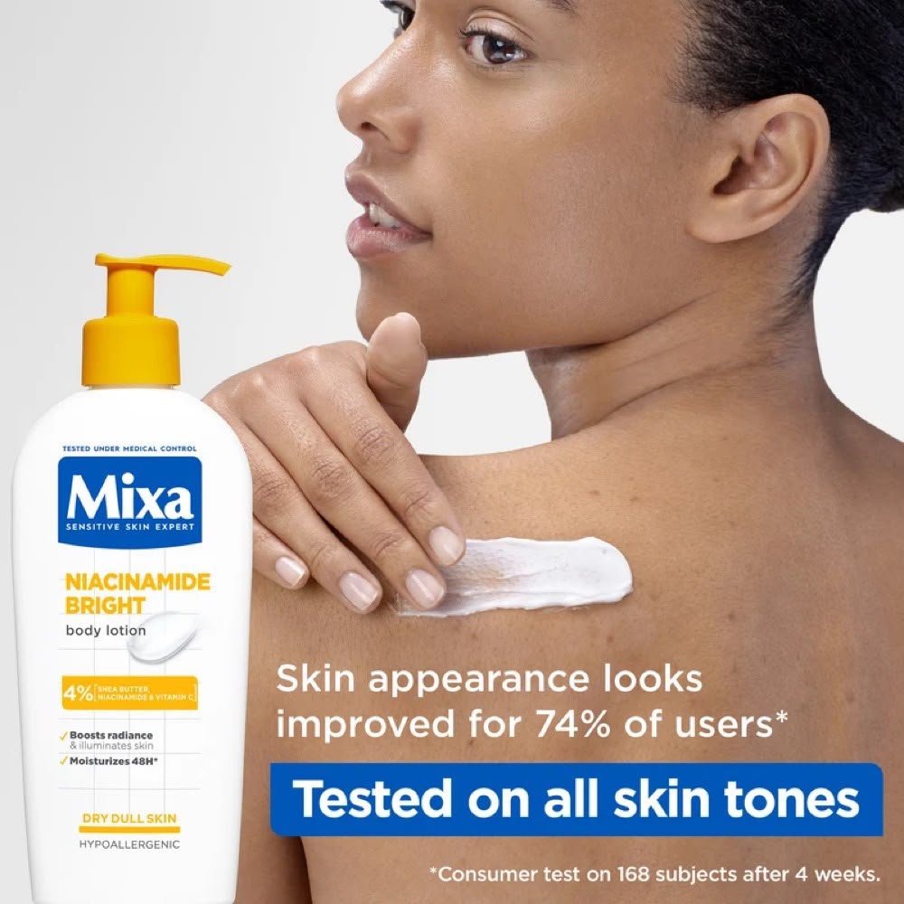 Mixa Niacinamide Bright Body Lotion For Dry & Dull Skin - Image 3