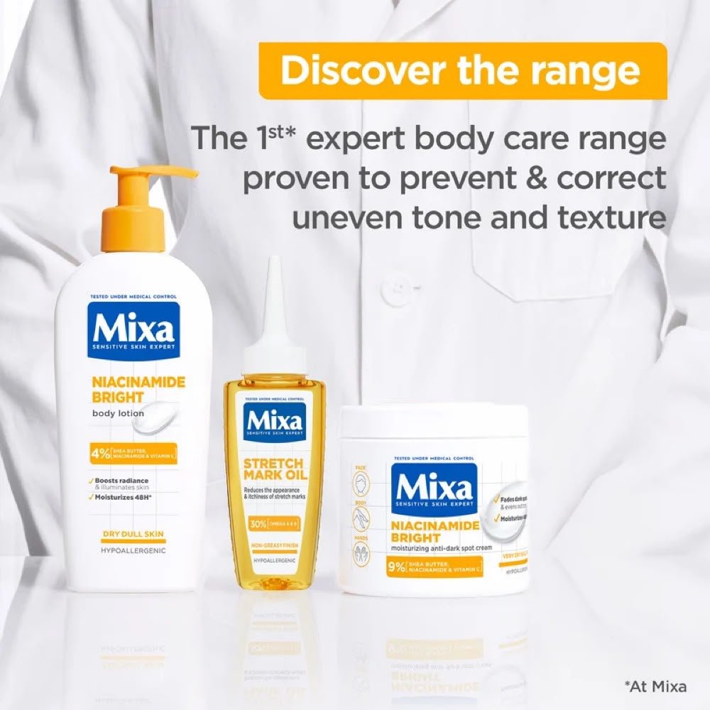 Mixa Niacinamide Bright Body Lotion For Dry & Dull Skin - Image 6